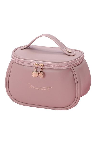 Hediyenza Waterproof Travel Organizer Makeup Bag Multifunctional Cosmetic Handbag with Pink Gold Accessories