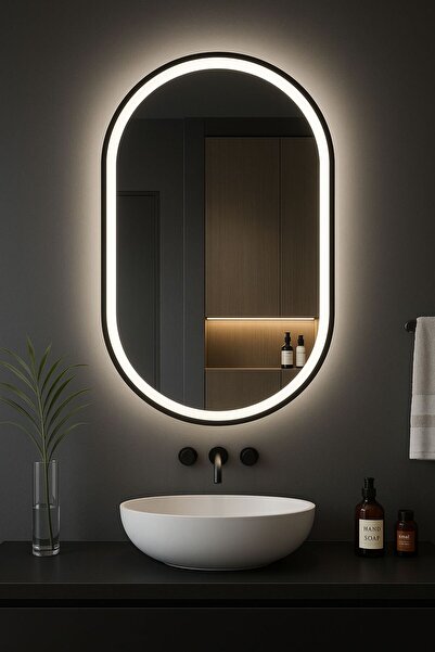Viera Concept 80x60 Dokunmatik ledli desenli Banyo Aynası – Beyaz Işık