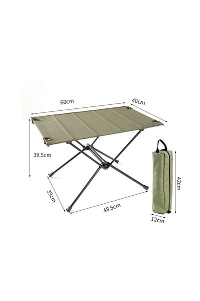 Choice Green Outdoor Camping Portable Tactical Table, Ultra Light Aluminum Alloy Folding Cloth Table, Picni