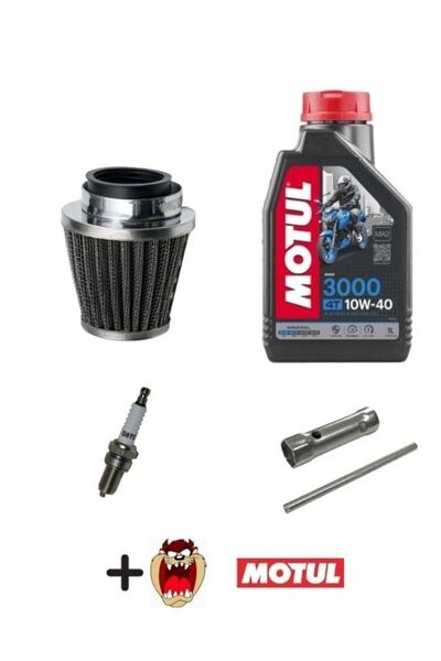 GMS CG 125-150 Bakım Seti Motul 3000 10W40 Yağ+Buji+buji anahtarı+Performans Armut filtre+Tzmnya motul