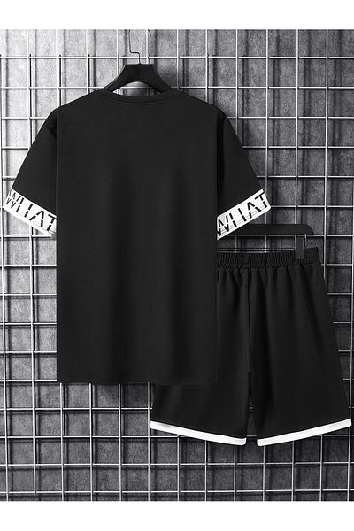 LUNAVISTA 2-Piece Short-Sleeved Shirt and Shorts Set for Men, Simple Design for Everyday Wear