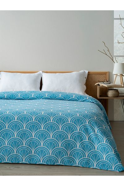 MYLASA HOME Quality Printed Single Pique Bedspread - Cotton, Single Pique 160X240 cm)