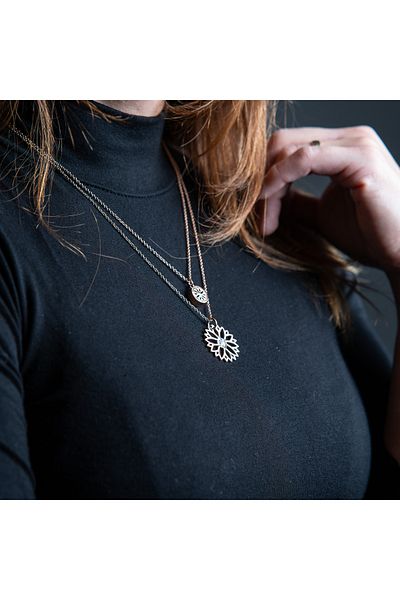 tzachebot Aromatherapy necklace Nelumbo collection, rose gold, Tzachebot ®, with two pendants, adjustable length