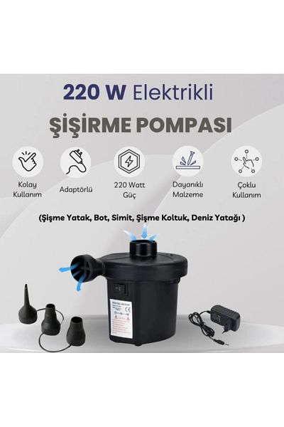 STLIFE 220V Electric and Cigarette Lighter Port Sea Bed Boat Simit Air Pump Inflator Vacuum Sealer Compressor