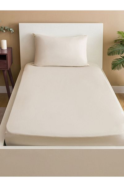 LC Waikiki Plain Cotton Elastic Single Bed Sheet 100X200X30 cm