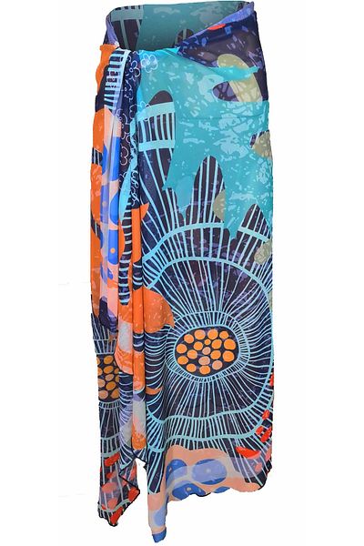 Bolder Curve Mesh Transparent Orange Coral Pareo