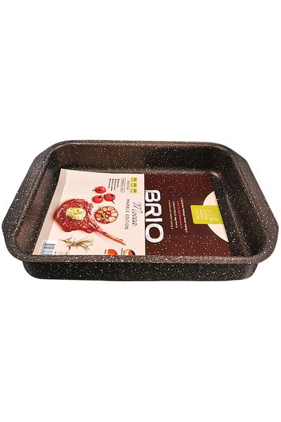 BRIO Tava cuptor acoperire marmorata multistrat, dimensiune 34x24x7 cm, Brio Mocca