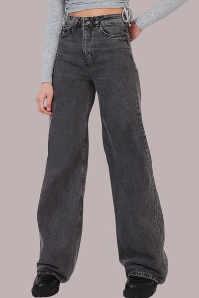 Livik Ella Women's Smoked Extra High Waist Flexible Waist Comfortable 90's Loose Leg Jeans