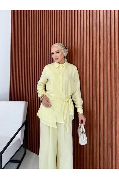 Melike Tatar Tied Linen Suit 32-2375