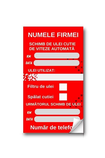 Eticheta Auto Set 100 Etichete Autocolante De Ulei Pentru Schimbul De Ulei La Cutia Automata