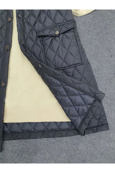nedo7 Covered pocket quilted vest - black