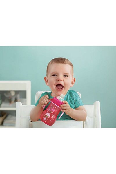 Diamond Mama Mam Educational Pink Baby Girl Sippy-Free Drinking Cup 220 ml 4+