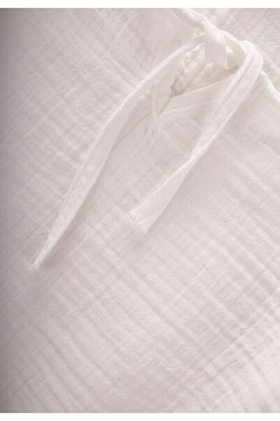 Cigit Muslin Suit with Loose Pants 2-7 Years White Patterned G.Kurusu