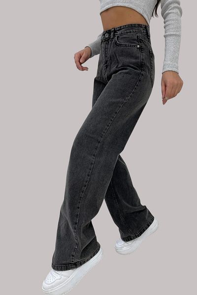 Livik Camila Young Girl Smoked High Waist Elastane Blended Modern Loose Leg Jeans