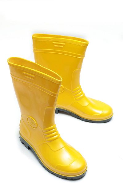 GEZER Men's Short Pvc Waterproof Work Boots with Thin Lining Inside