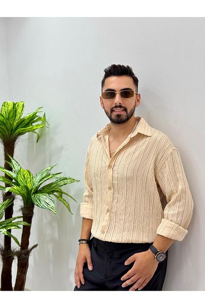 JACK CAPRİO Ανδρικό ριγέ πουκάμισο νέας σεζόν Regular Fit χωρίς κοιλιά ύφασμα Louis