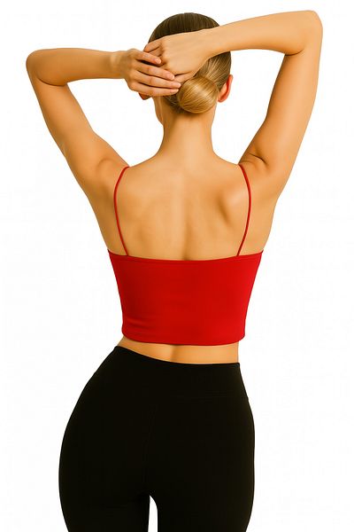 ParlaMira Women's Viscose Lycra Double Layer Undershirt Crop Bustier with Non-Showing Thread Strap