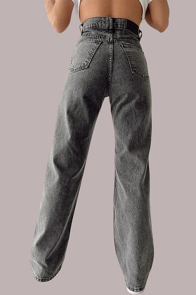 Livik Destiny Young Girl Smoked High Waist Elastane Blended Modern 90's Loose Leg Jeans