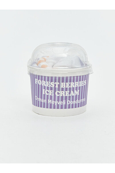 LC Waikiki Λευκό παγωτό σερβίτσιο με ριγέ γυναικείες κάλτσες μποτάκια 2 τεμαχίων