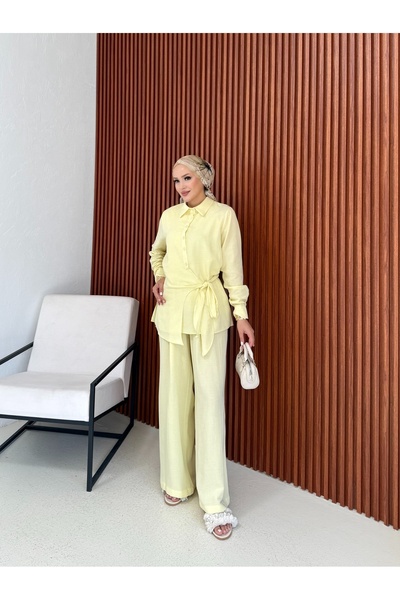 Melike Tatar Tied Linen Suit 32-2375