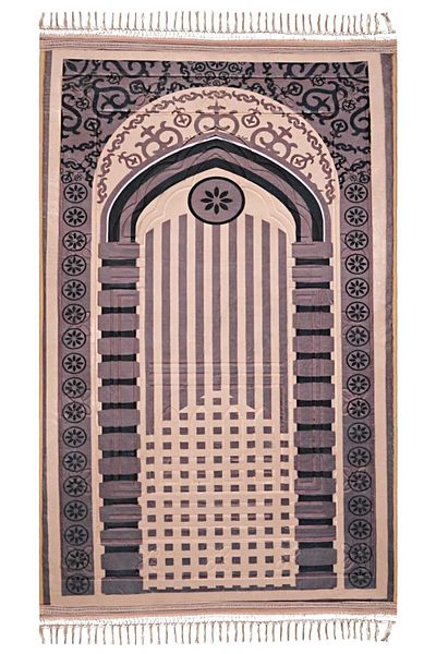 Gerenic 3-piece floral velvet ceramic prayer rug