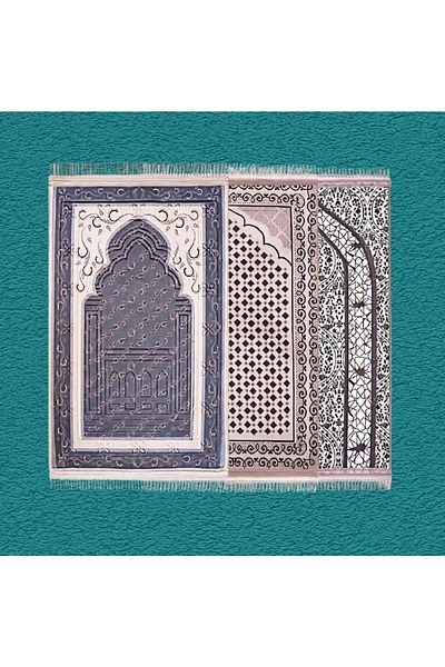 Gerenic 3-piece floral velvet ceramic prayer rug