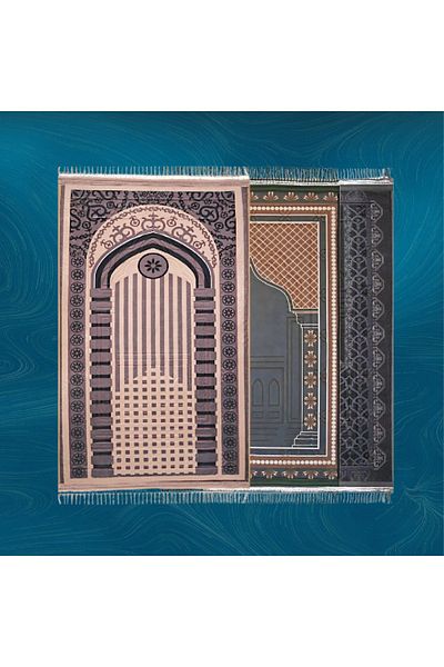 Gerenic 3-piece floral velvet ceramic prayer rug