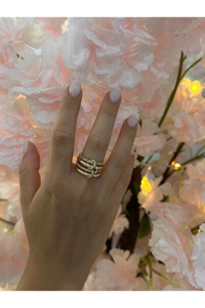 YENGEÇ خاتم وردي من الفولاذ مكون من 4 قطع