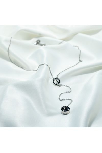 tzachebot Aromatherapy necklace Sweet Harmony collection, silver, long pendant with Czech diamonds