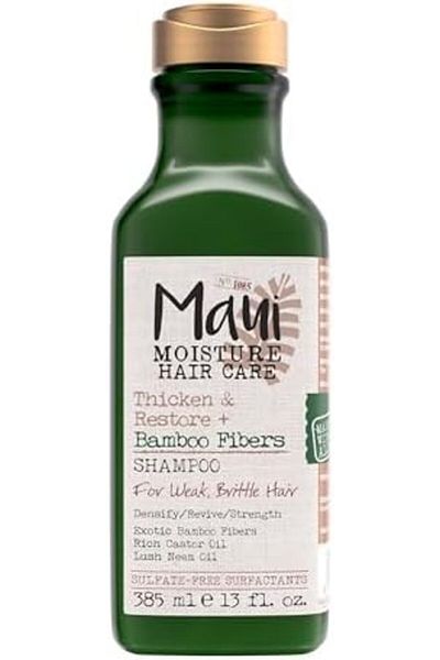 Maui Moisture Thicken & Restore + Bamboo Fiber Sulfate Free Shampoo, 13 Ounce