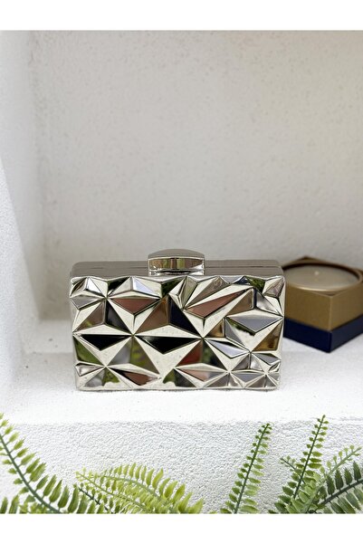 NUR KARACA 25Y9773 Metal Cased Evening Bag for Women (18X11Cm)