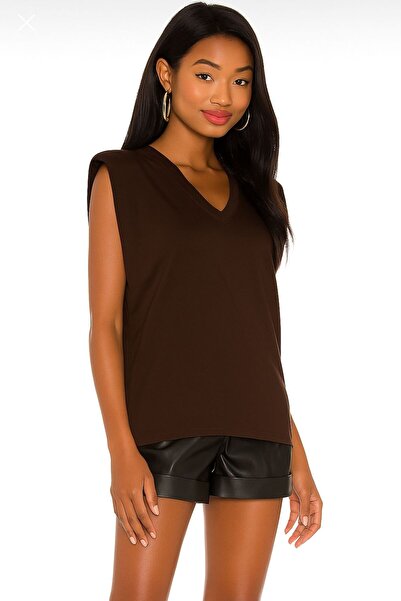 By Kul Design Women's Padded V-Neck Double Layer Fabric Blouse