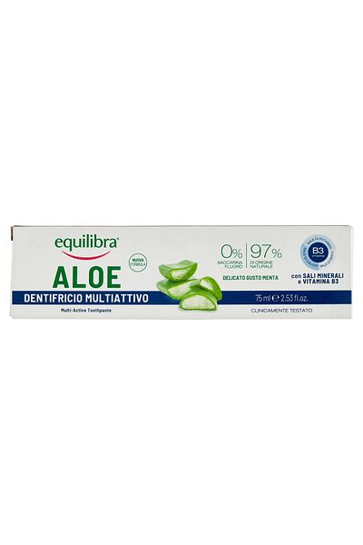 Equilibra Pasta de Dinti Multiactiva Aloe, Anti-Carii, Anti-Tartru, Protector Gingival, 75 ml, Equilibra