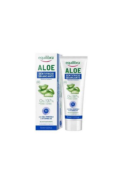 Equilibra Pasta de Dinti Pentru Albire, cu Siliciu si Perlit, Fara Parabeni si Fluor, 75 ml, Equilibra