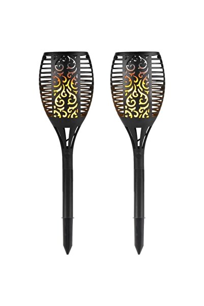 AB HOMES Set 2 lămpi solare, AB HOMES, 58cm, negru