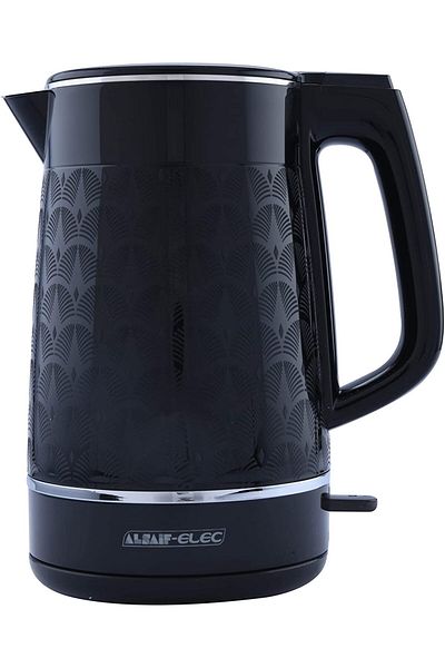 ALSAIF Al Saif Electric Double Wall Kettle 1.7 Liter, 2200 Watts, Black