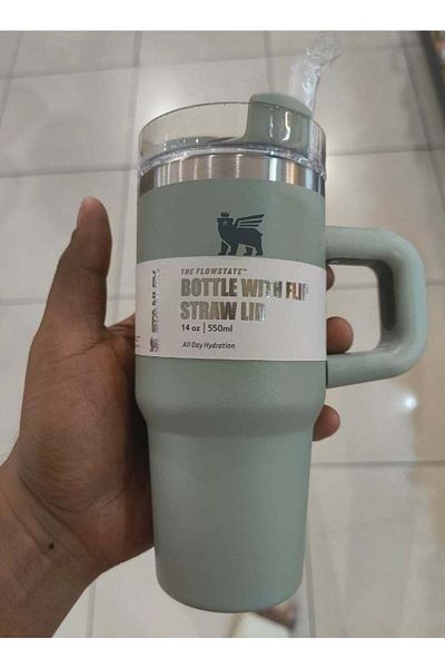 Stanley كوب Quencher H2.0 Flow State من الفولاذ المقاوم للصدأ معزول بالفراغ مع غطاء وقشة، سعة 14 أونصة