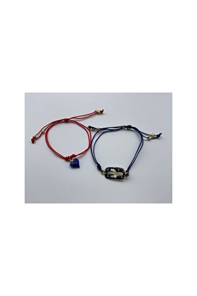 CHIC سوار متعدد قابل للتعديل على شكل قلب من الزجاج باللون الأزرق الداكن