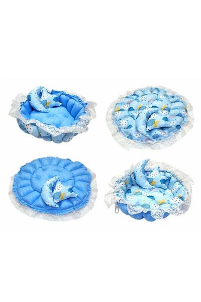 BabyCara Double Face Comfort and Safety with Soft Cotton Multifunctional Play & Sleep and Pet Mat Blue