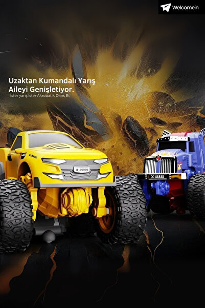welcomein 360° Dönebilen Akrobat Robot Araba Uzaktan Kumandalı Dönüşen Transformers Bumblebee Optimus
