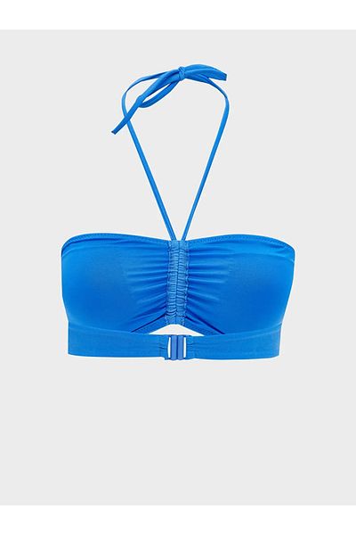 LC Waikiki Lcw Dream Blue Drawstring Women's Bikini Top with Removable Pads