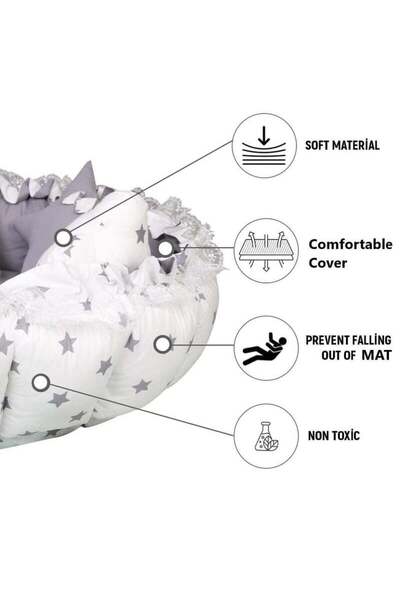 BabyCara Double Face Comfort and Safety with Soft Cotton Multifunctional Play & Sleep and Pet Mat Pink