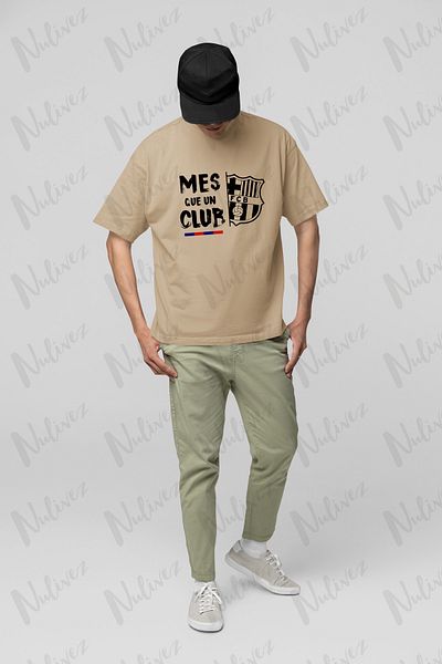 Nulivez Visca Barca Design Printed High Quality Compact Unisex Oversize T-Shirt