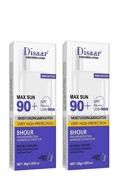 Disaar 2 Pieces Sunscreen Moisturizer SPF 90, 50g