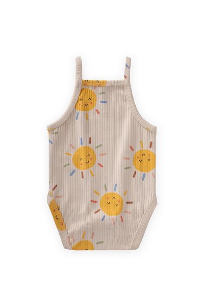Cigit Hanging Bodysuit 0-3 Years Sun Pattern