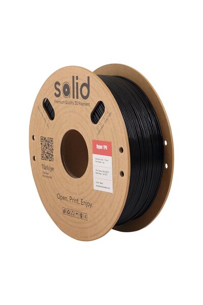 Solid Filament Solid PLA Hyper TPU Flex Siyah Filament 1.75mm - 1Kg