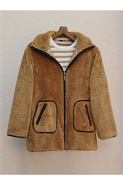 ALPACO Double Pocket Zippered Lined Plush Coat -Cinnamon -Collection
