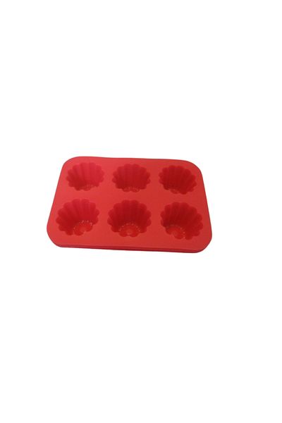 OEM Set of 3 cake molds, 12.5 x 9 cm, silicone, red