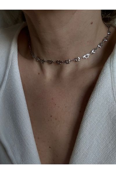 Rossetto Atelier Silver Butterfly Choker Necklace