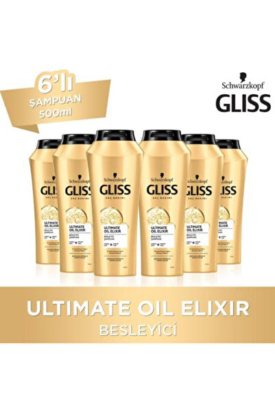 Gliss Ultimate Oil Elixir Besleyici Şampuan 500 ml X 6 Adet